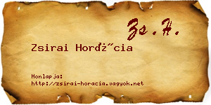 Zsirai Horácia névjegykártya